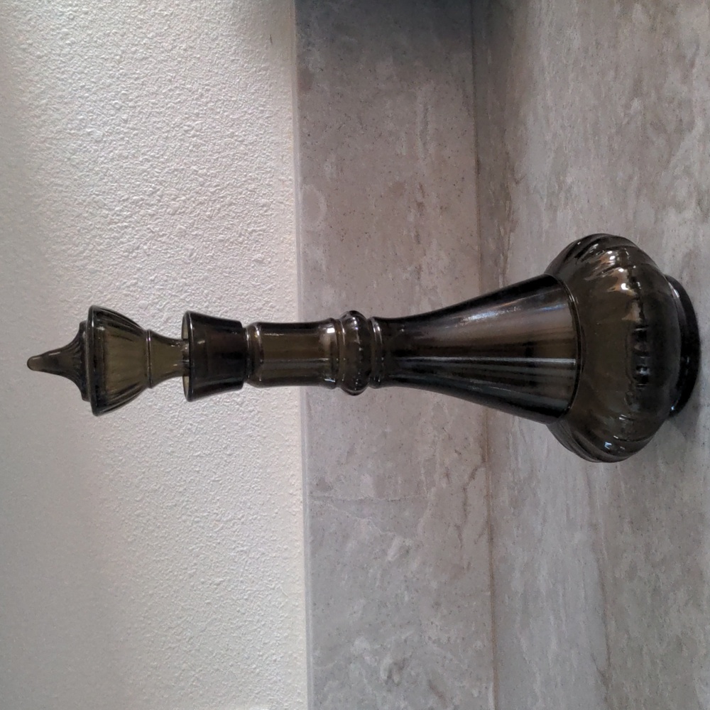 EUC Vintage 1964 Jim Beam Smoke Green Glass Decanter